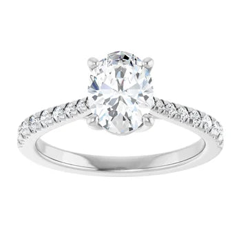 18ct YG Oval & Round Lab Grown Diamond Accented Ring