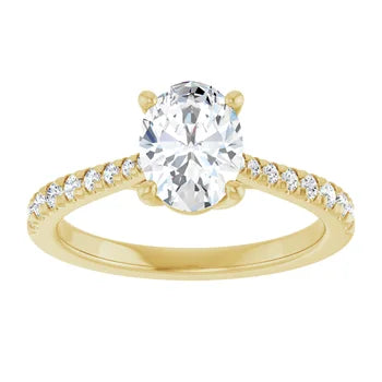 18ct YG Oval & Round Lab Grown Diamond Accented Ring