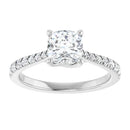18ct Yellow Gold - Cushion & Round cut Lab Grown Diamond Accented Ring