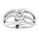 18ct White Gold - Round cut Lab Grown Diamond Accented Ring
