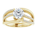 18ct White Gold - Round cut Lab Grown Diamond Accented Ring