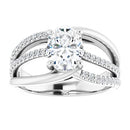 18ct Yellow Gold - Oval & Round cut Lab Grown Diamond Accented Ring