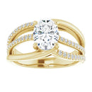 18ct Yellow Gold - Oval & Round cut Lab Grown Diamond Accented Ring