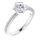 18ct White old -G Round cut Lab Grown Accented Diamond Ring