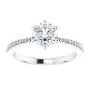 18ct White old -G Round cut Lab Grown Accented Diamond Ring