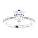 18ct Yellow Gold - Oval & Round cut Lab Grown Accented Diamond Ring