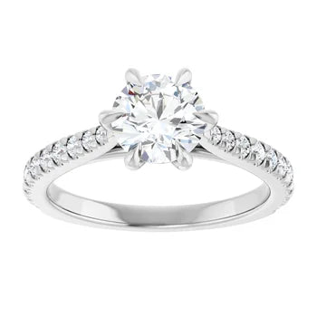 18ct YG Round cut Lab Grown Accented Diamond Ring