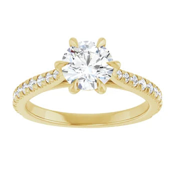 18ct YG Round cut Lab Grown Accented Diamond Ring