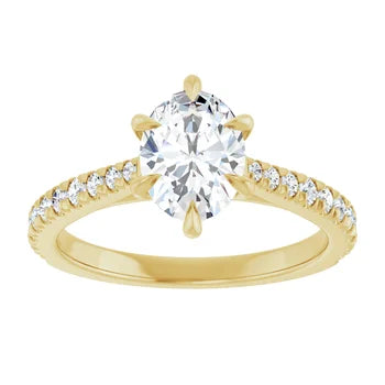 18ct WG Oval & Round cut Lab Grown Accented Diamond Ring