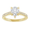 18ct Yellow Gold - Pear & Round cut Lab Grown Accented Diamond Ring