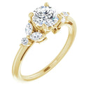 18ct Yellow Gold - Round & Marquise cut Lab Grown Accented Diamond Ring