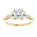 18ct Yellow Gold - Round & Marquise cut Lab Grown Accented Diamond Ring