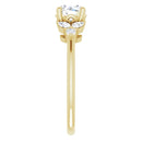 18ct Yellow Gold - Round & Marquise cut Lab Grown Accented Diamond Ring