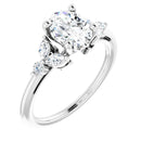 18ct White Gold - Oval & Marquise & Round cut Lab Grown Accented Diamond Ring