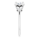 18ct White Gold - Oval & Marquise & Round cut Lab Grown Accented Diamond Ring
