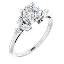 18ct Yellow Gold - Cushion & Marquise & Round cut Lab Grown Accented Diamond Ring