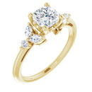 18ct Yellow Gold - Cushion & Marquise & Round cut Lab Grown Accented Diamond Ring
