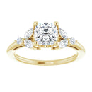 18ct Yellow Gold - Cushion & Marquise & Round cut Lab Grown Accented Diamond Ring