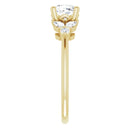 18ct Yellow Gold - Cushion & Marquise & Round cut Lab Grown Accented Diamond Ring