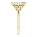 18ct Yellow Gold - Marquise & Round cut Lab Grown Accented Diamond Ring