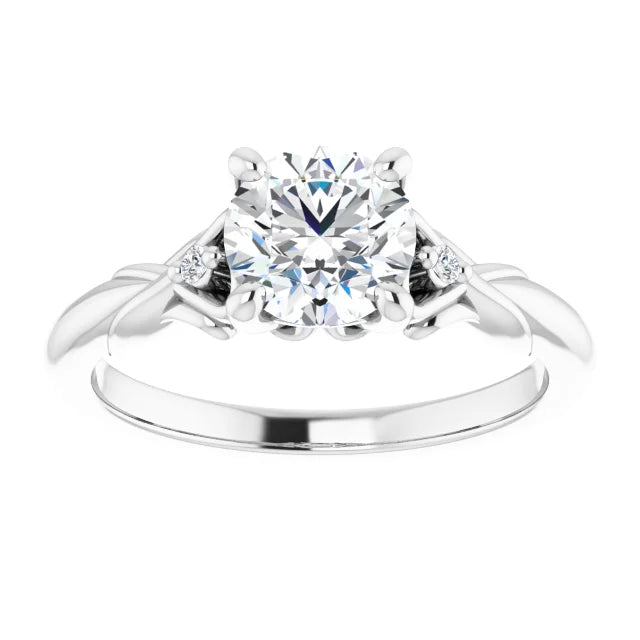 18ct White Gold - Round cut Lab Grown Accented Diamond Ring