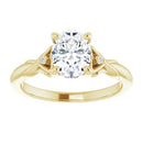18ct Yellow Gold - Oval & Round cut Lab Grown Accented Diamond Ring