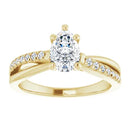 18ct Yellow Gold - Pear & Round cut Lab Grown Accented Diamond Ring