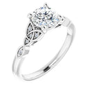 18ct White Gold - Round cut Lab Grown Accented Diamond Ring