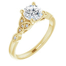 18ct White Gold - Round cut Lab Grown Accented Diamond Ring