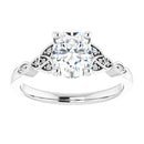 18ct Yellow Gold - Oval & Round cut Lab Grown Accented Diamond Ring
