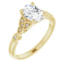 18ct Yellow Gold - Oval & Round cut Lab Grown Accented Diamond Ring