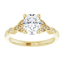 18ct Yellow Gold - Oval & Round cut Lab Grown Accented Diamond Ring