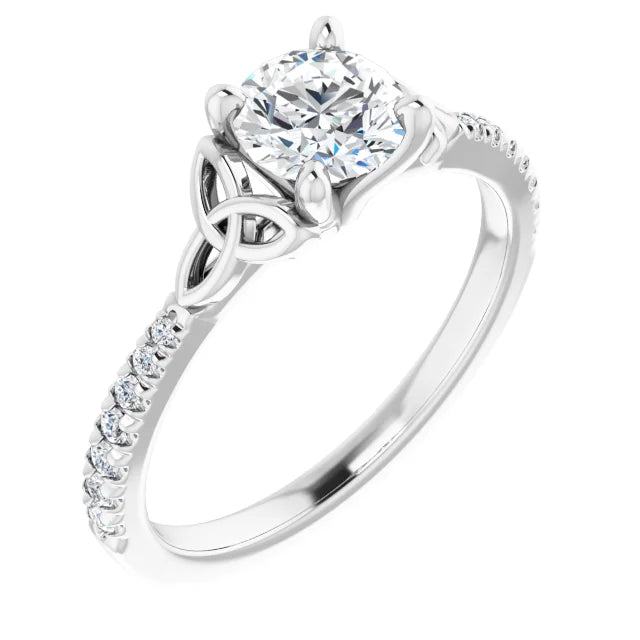 18ct WG Round cut Lab Grown Accented Diamond Ring