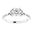 18ct White Gold - Round cut Lab Grown Accented Diamond Ring