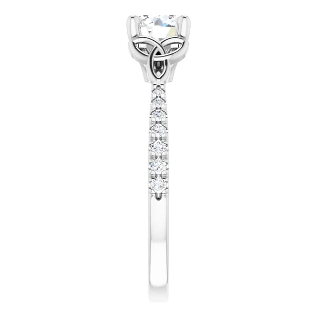 18ct White Gold - Round cut Lab Grown Accented Diamond Ring