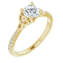 18ct White Gold - Round cut Lab Grown Accented Diamond Ring