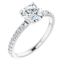 18ct Yellow Gold - Round cut Lab Grown Accented Diamond Ring