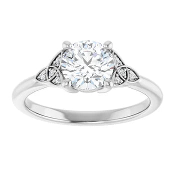 18ct WG Round cut Lab Grown Accented Diamond Ring