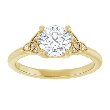 18ct WG Round cut Lab Grown Accented Diamond Ring