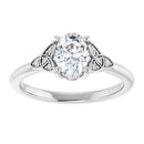 18ct Yellow Gold - Oval & Round cut Lab Grown Accented Diamond Ring