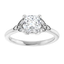 18ct Yellow Gold - Cushion & Round cut Lab Grown Accented Diamond Ring