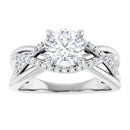 18ct White Gold - Round cut Lab Grown Diamond Accented Ring