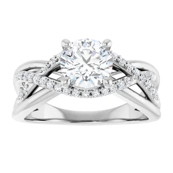 18ct WG Round cut Lab Grown Diamond Accented Ring