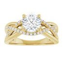 18ct Yellow Gold - Cushion & Round cut Lab Grown Diamond Accented Ring