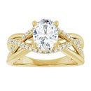 18ct White Gold - Oval & Round cut Lab Grown Diamond Accented Ring