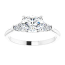 18ct White Gold - Oval & Round cut Lab Grown Accented Diamond Ring