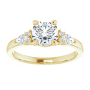 18ct Yellow Gold - Round & Marquise cut Lab Grown Accented Diamond Ring