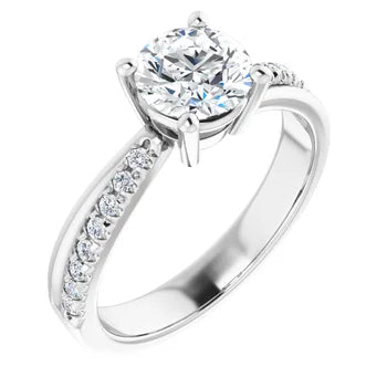 18ct YG Round cut Lab Grown Accented Diamond Ring