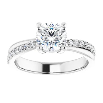 18ct YG Round cut Lab Grown Accented Diamond Ring