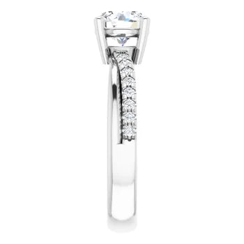 18ct YG Round cut Lab Grown Accented Diamond Ring